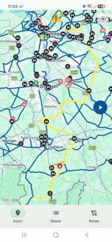 Gele lijn route