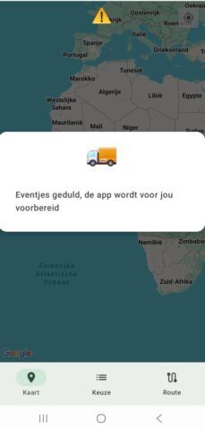 Startscherm 1ste gebruik